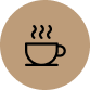 Icon of a coffee cup on a beige background
