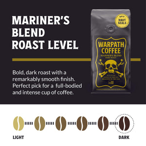 WARPATH COFFEE Coffee Mariner's Blend Dark Roast Coffee | Rich, Bold Flavor