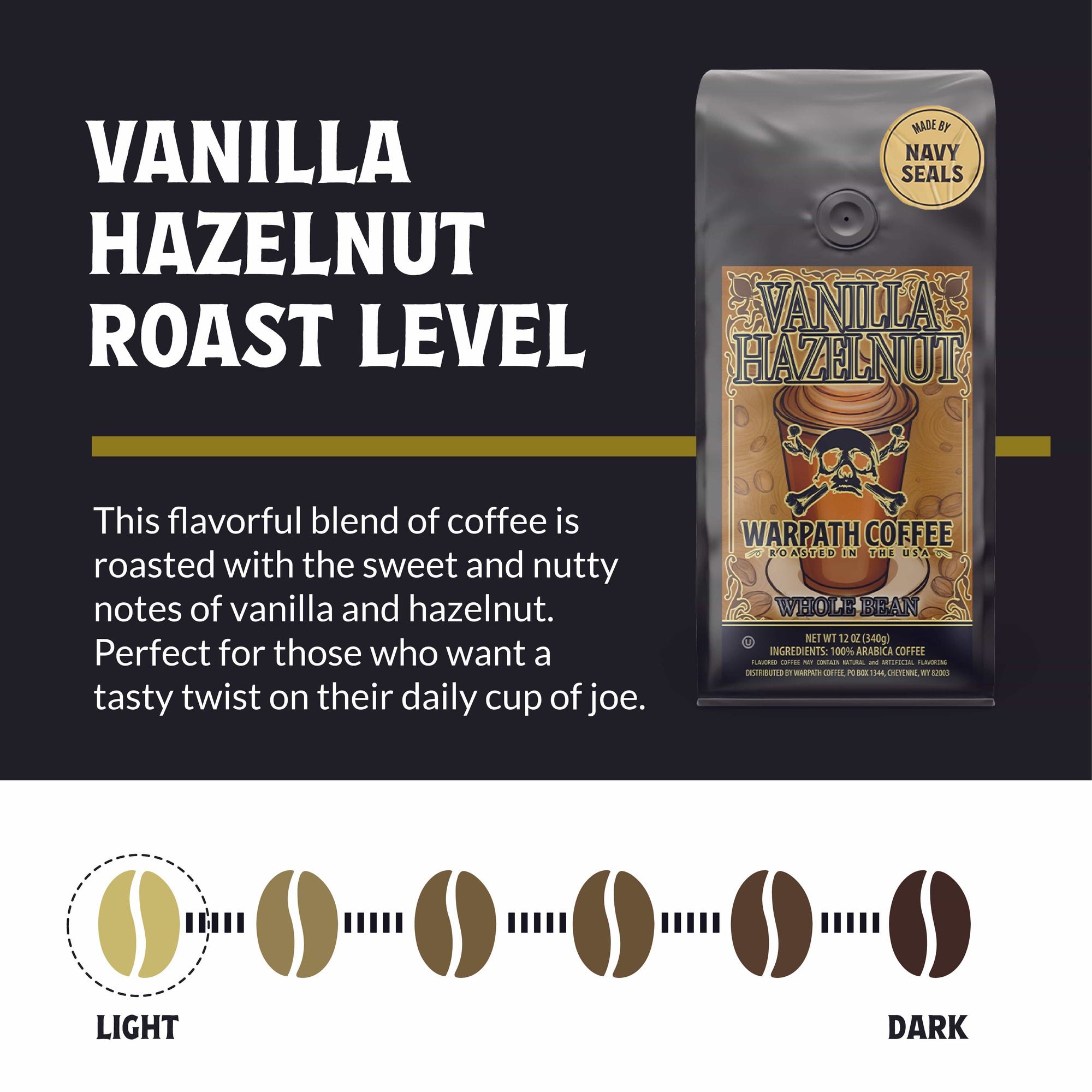 WARPATH COFFEE Coffee Vanilla Hazelnut Coffee - You won't be able to drink just one cup!