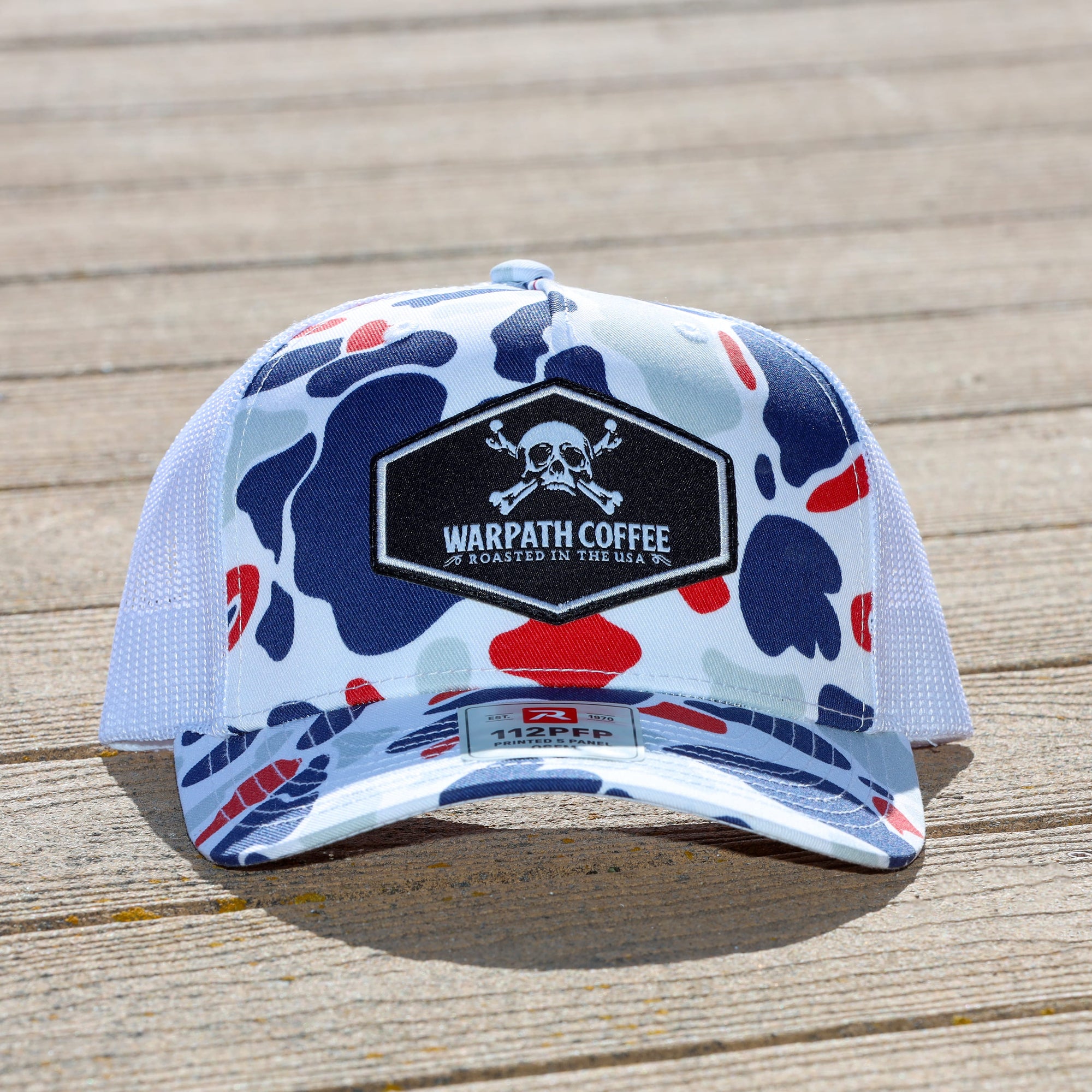 WARPATH COFFEE Red, White, Blue Duck Camo Hat - USA